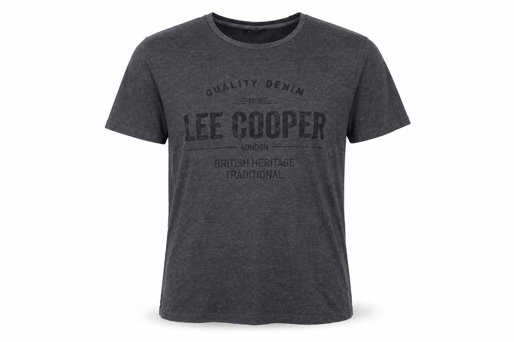 Lee Cooper Men's Grey Graphic Print T-Shirt L