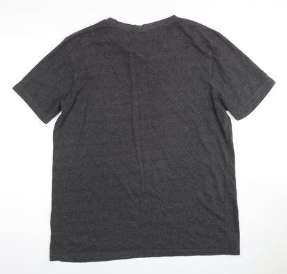Back view of Lee Cooper Men's Grey Graphic Print T-Shirt L