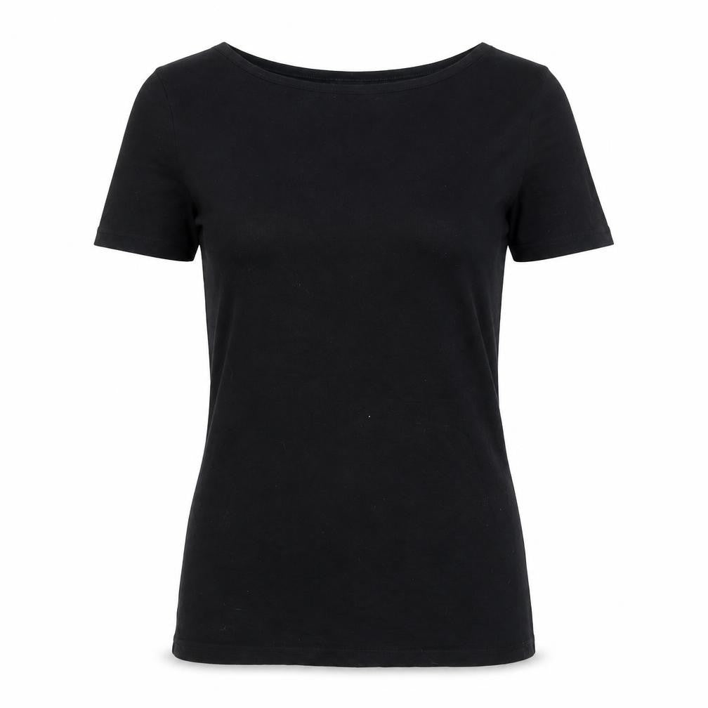 Oasis Women's Black T-Shirt, Size S, Boat Neck