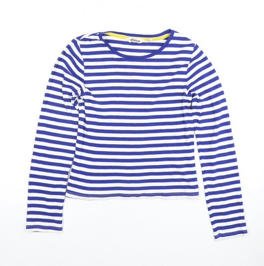 Mini Boden Girls Blue Striped Long Sleeve T-Shirt
