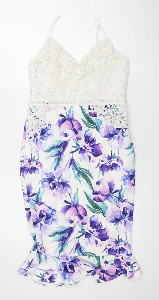 Vibrant Floral Scuba Dress, Women, Size 12, Multicoloured
