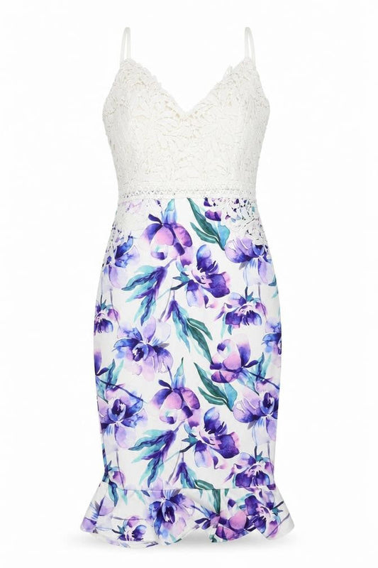Vibrant Floral Scuba Dress, Women, Size 12, Multicoloured