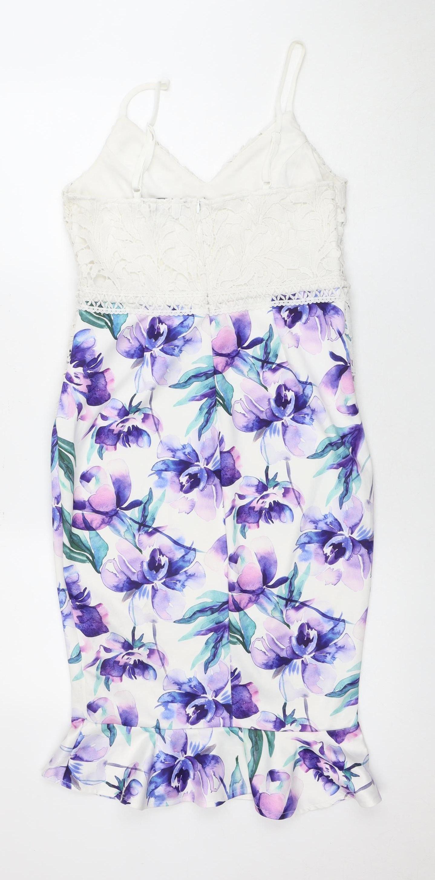 Vibrant Floral Scuba Dress, Women, Size 12, Multicoloured