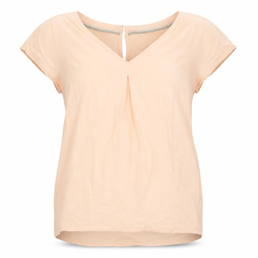 White Stuff Women's Beige Blouse UK 16 V-Neck Cotton