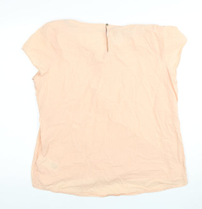 White Stuff Women's Beige Blouse UK 16 V-Neck Cotton