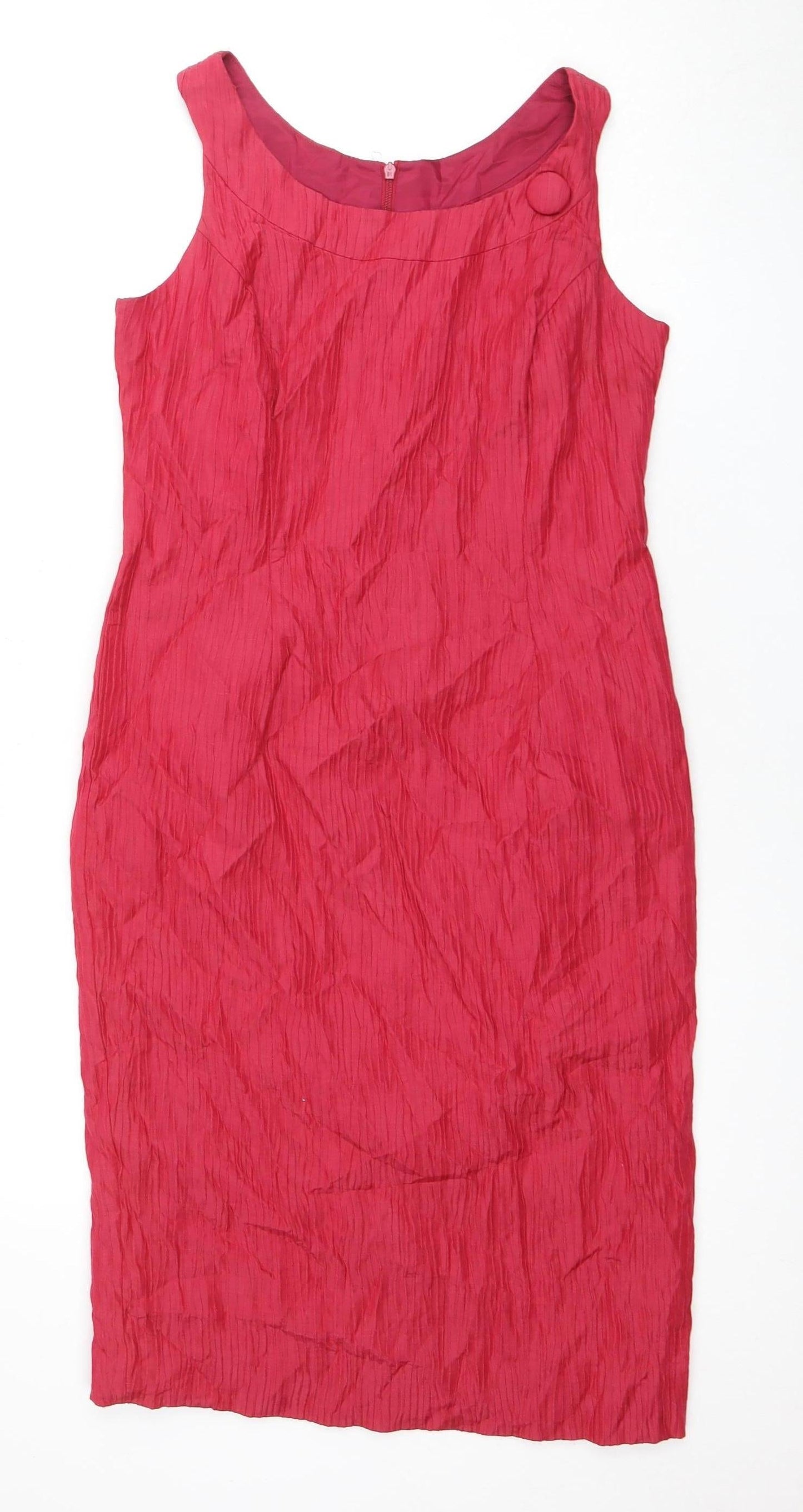 Minuet Red Sheath Dress Size 10 Sleeveless Round Neck