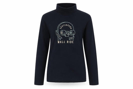 KIABI Black High Neck Long Sleeve T-Shirt for Teens