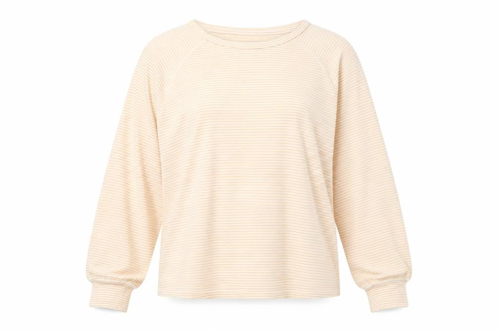Next Women's Beige Striped Pullover Sweatshirt Size 12