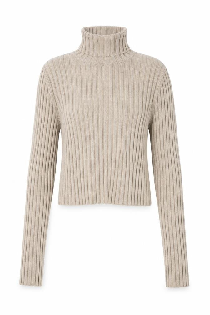 Bershka Women’s Beige Roll Neck Pullover Jumper Size S