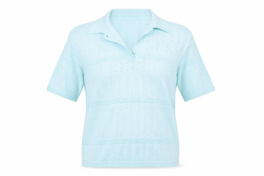 Damart Women's Blue Collared Jumper M 14/16