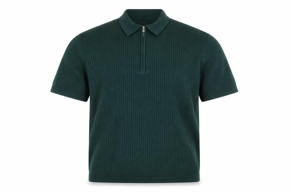Red Herring Men's Green Collared 1/4 Zip Jumper L