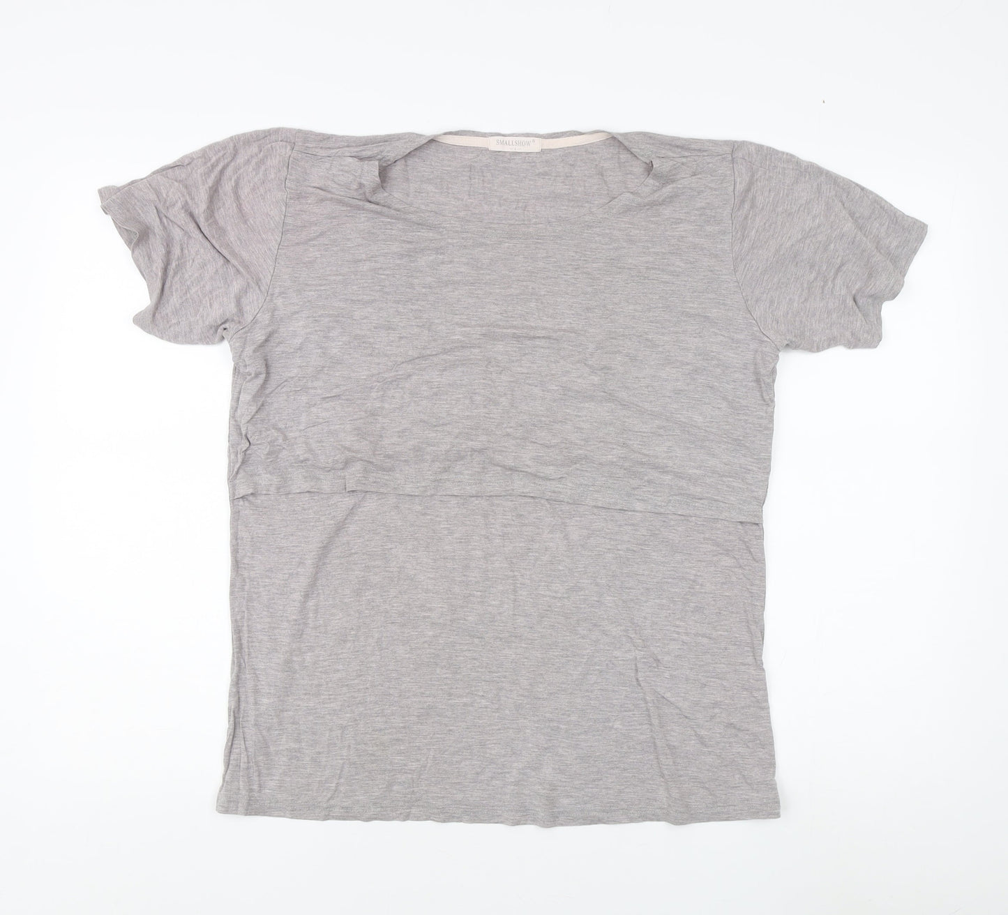 SMALLSHOW Women's Grey Relaxed Fit T-Shirt - L