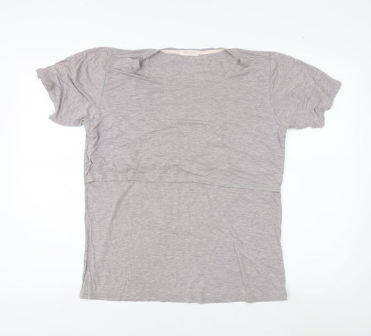 SMALLSHOW Women's Grey Relaxed Fit T-Shirt - L
