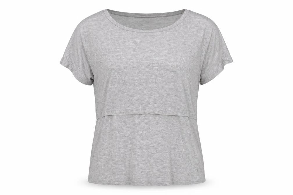 SMALLSHOW Women's Grey Relaxed Fit T-Shirt - L
