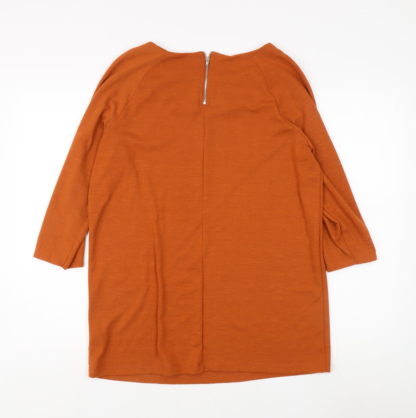Bonmarché Women's Orange Jersey Top UK 14, 3/4 Sleeve