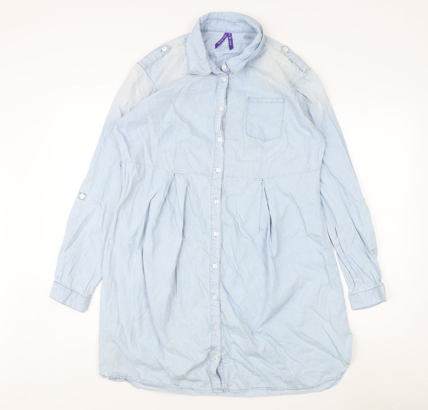 Seraphine Women’s Blue Cotton Button-Up Shirt UK 10