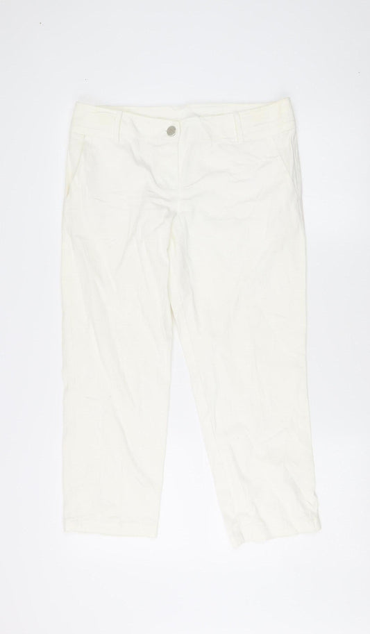 Wallis Women's Ivory Capri Trousers Size 12