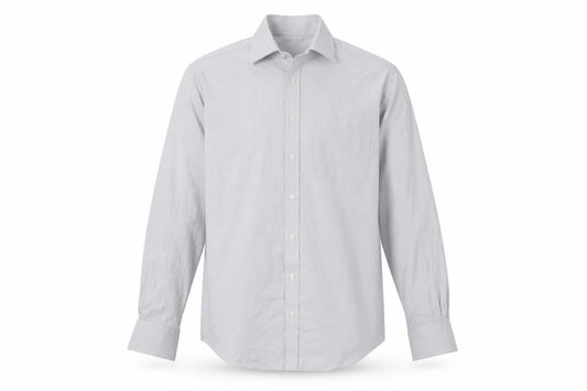 Marks & Spencer Men's Grey Striped Dress Shirt 15 Regular Fit