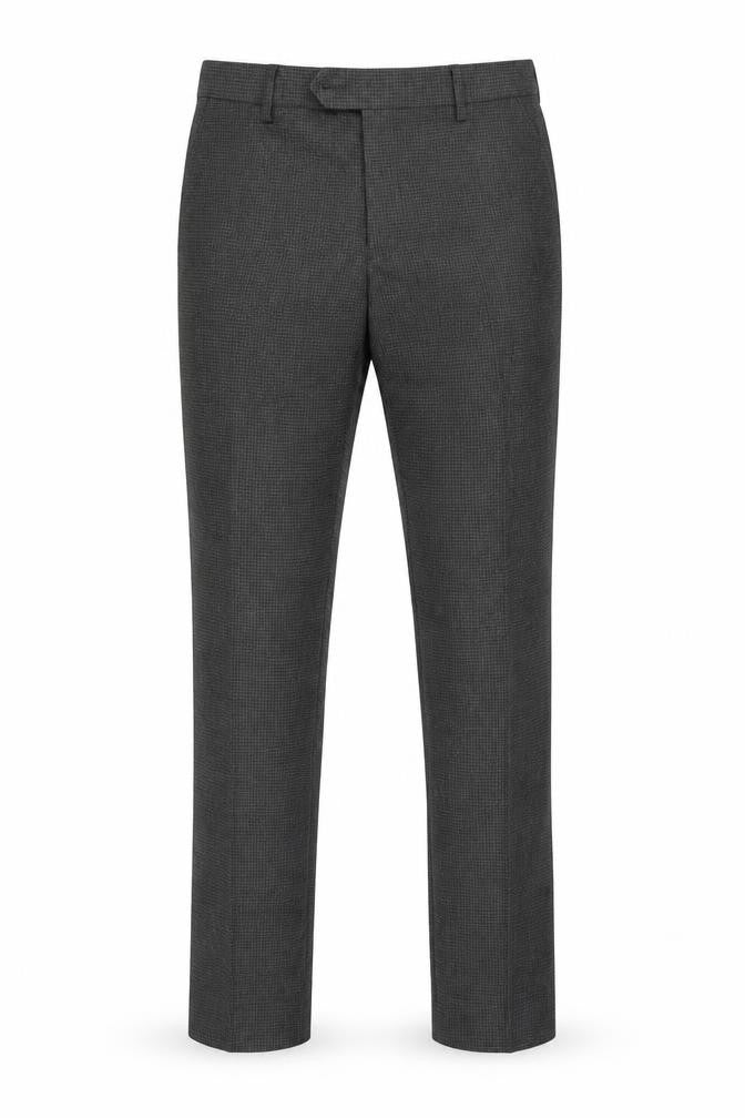 Next Men's Grey Check Regular Fit Trousers, Size 32