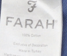 Farah Men's Blue T-Shirt M Short Sleeve Crew Neck