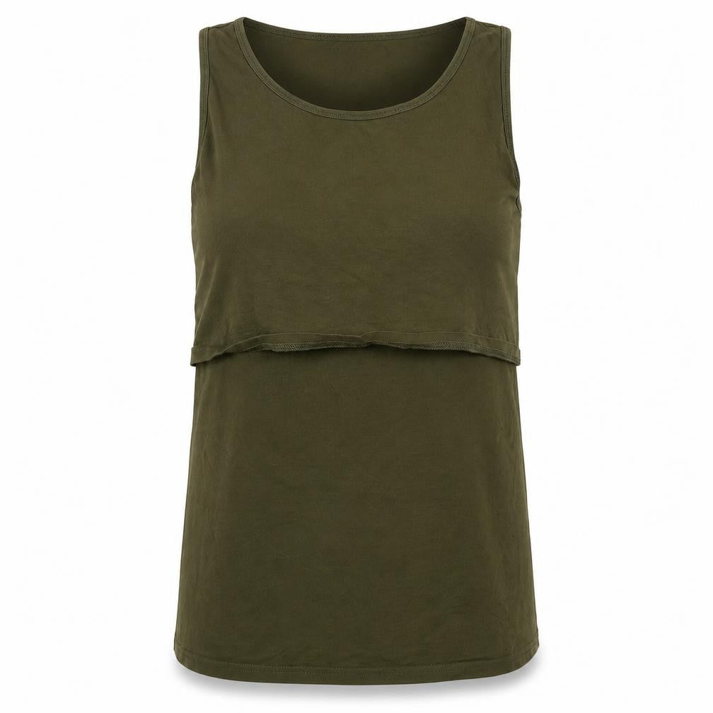 Smallshow Women's Green Tank Top, Sleeveless, Size L