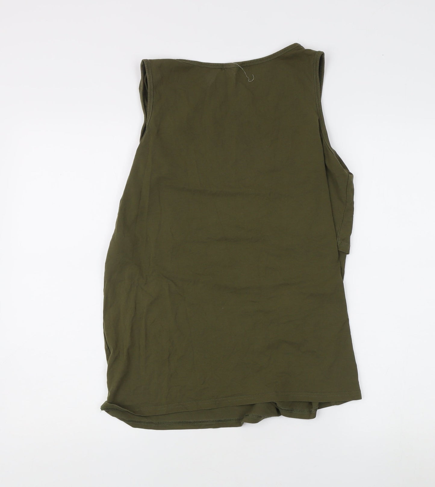 Smallshow Women's Green Tank Top, Sleeveless, Size L