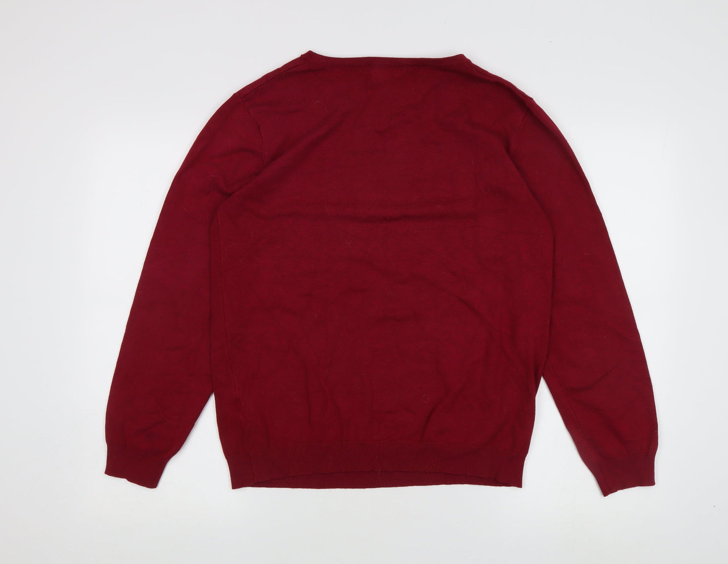 Simon Jeffrey Women's Red XL Geometric Knit Pullover