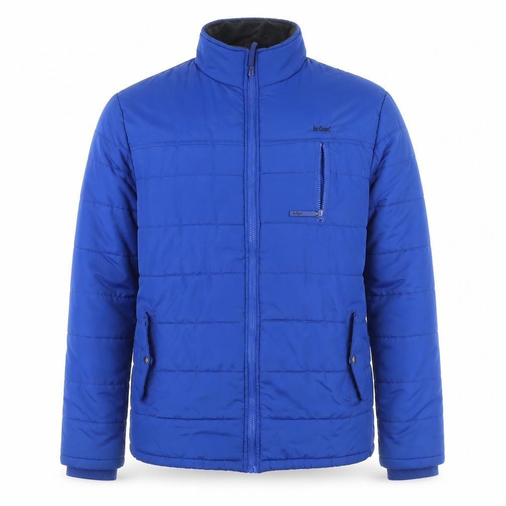 Lee Cooper Men's Blue Puffer Jacket M with Zip Pockets
