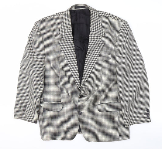 Pinstripe Men's Check Blazer, Grey, Size 40, Business Wear
