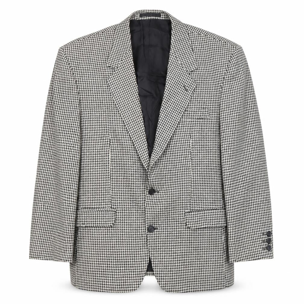 Pinstripe Men's Check Blazer, Grey, Size 40, Business Wear