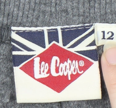 Brand and care label for Lee Cooper Women's Grey Jogger Pants, size 12
