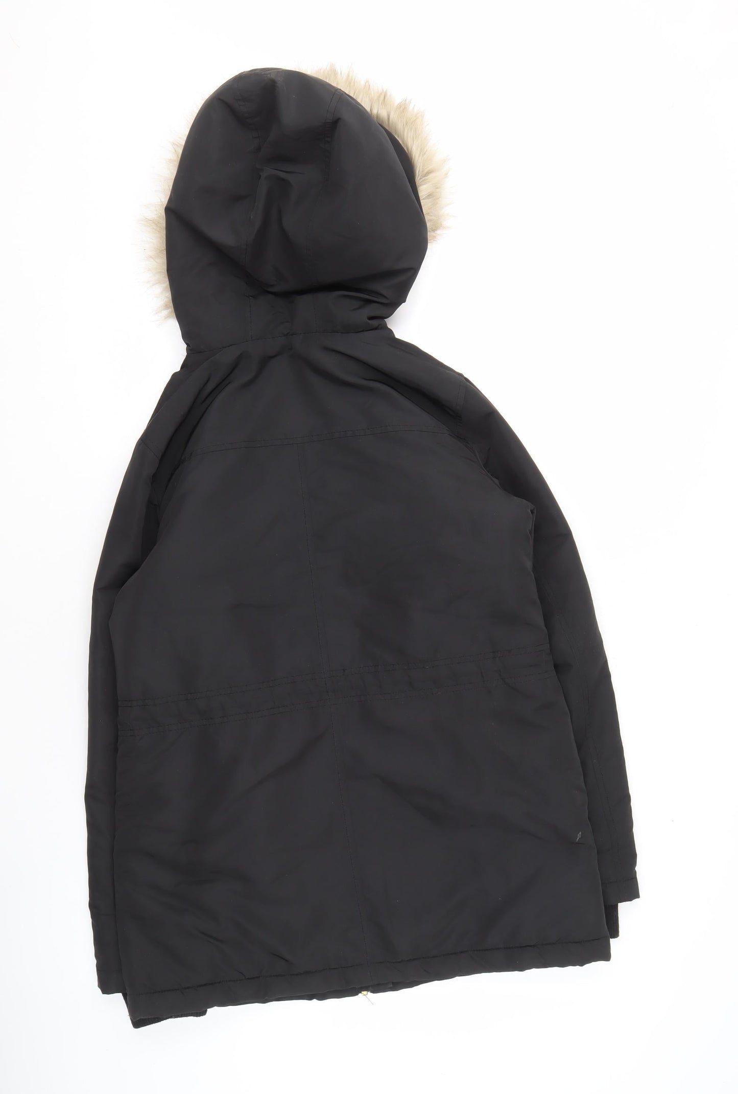 Oasis Women's Black Parka Coat XS, Winter Warmth