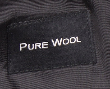 Brand and care label for Alexandre Men's Grey Wool Blazer, size 44, Regular Fit