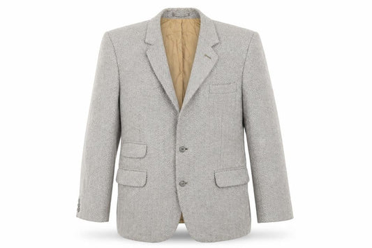 Dunn & Co Men’s Grey Herringbone Wool Blazer 42R