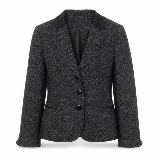 Marcona Women's Black Blazer Size 12, Three-Button, Notch Lapel