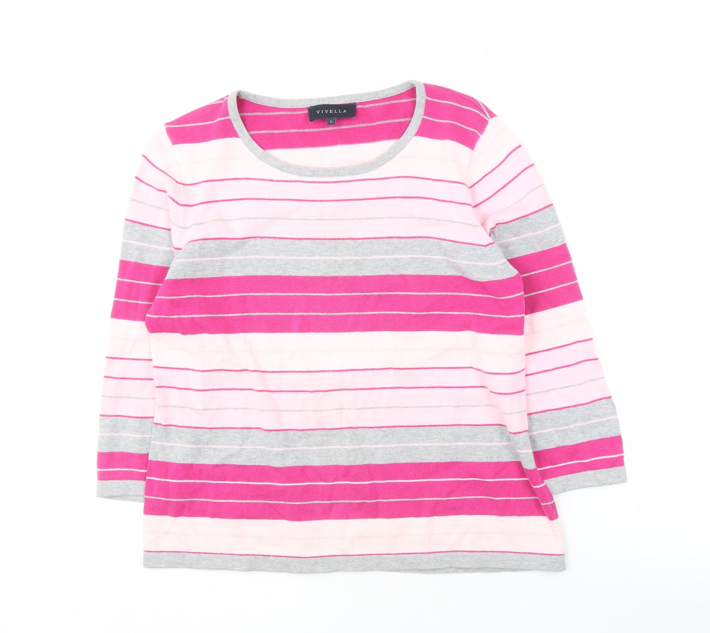 Viyella Women's Multicoloured Striped Pullover L