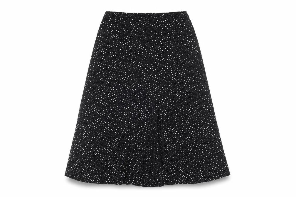 New Look Women's Black Polka Dot A-Line Midi Skirt
