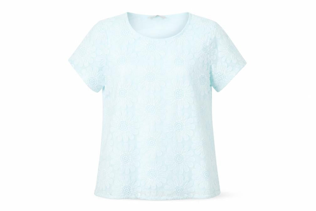Marks & Spencer Women's Blue Floral T-Shirt, Size 10