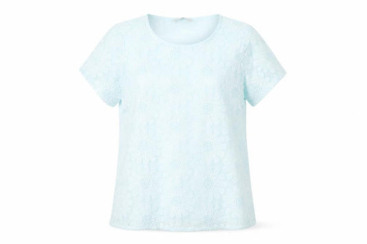 Marks and Spencer Women's Blue Floral T-Shirt, Size 10