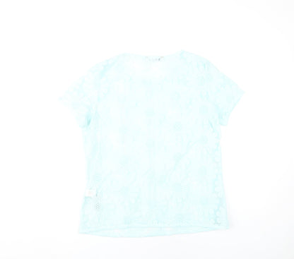 Marks & Spencer Women's Blue Floral T-Shirt, Size 10