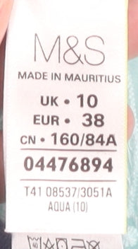 Marks and Spencer Women's Blue Floral T-Shirt, Size 10