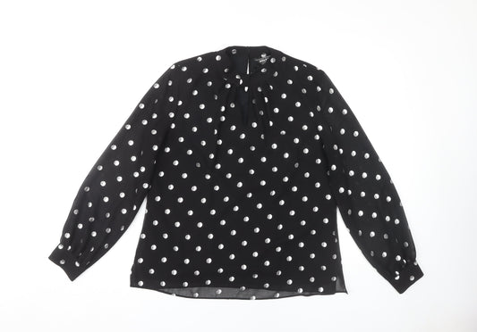 Dorothy Perkins Women's Black Polka Dot Blouse, Size 12
