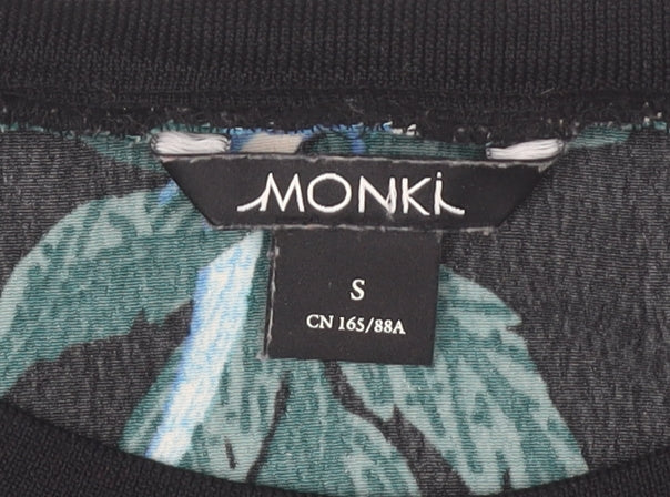 Monki Women's Black Tropical Print T-Shirt, S
