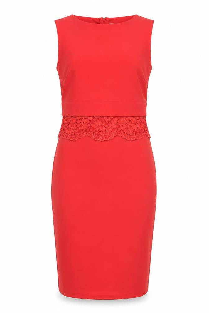 ASOS Women's Red Sleeveless Pencil Dress, Size 8
