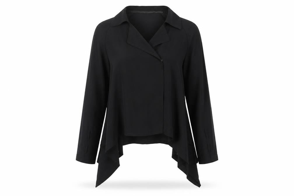 Crafted Women's Black Collared Top Size 8