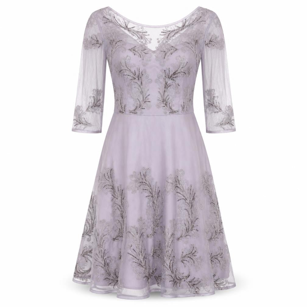 Monsoon Women's Purple V-Neck Cocktail Dress Size 14
