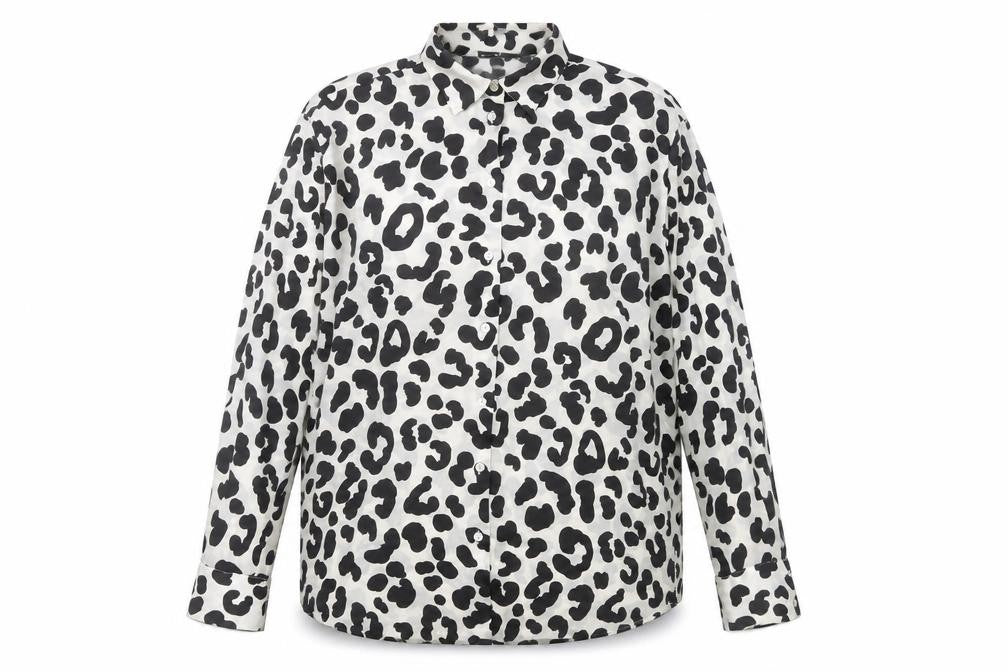 Zara Women's Animal Print Button-Up Shirt - Size 12
