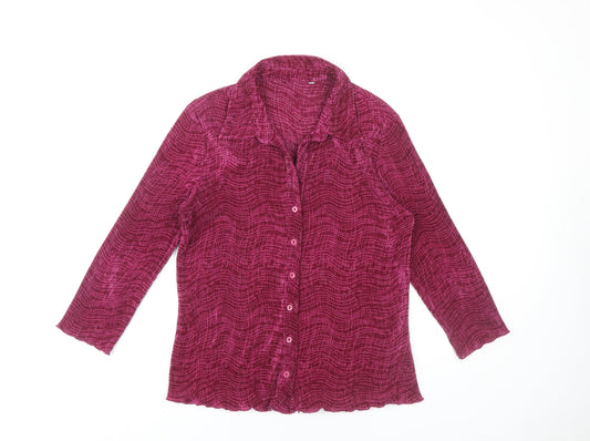 BHS Women's Red Long Sleeve Blouse, Size 14