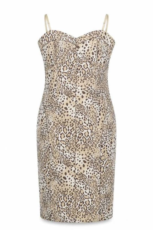 Dorothy Perkins Women Beige Animal Print Dress Size 12
