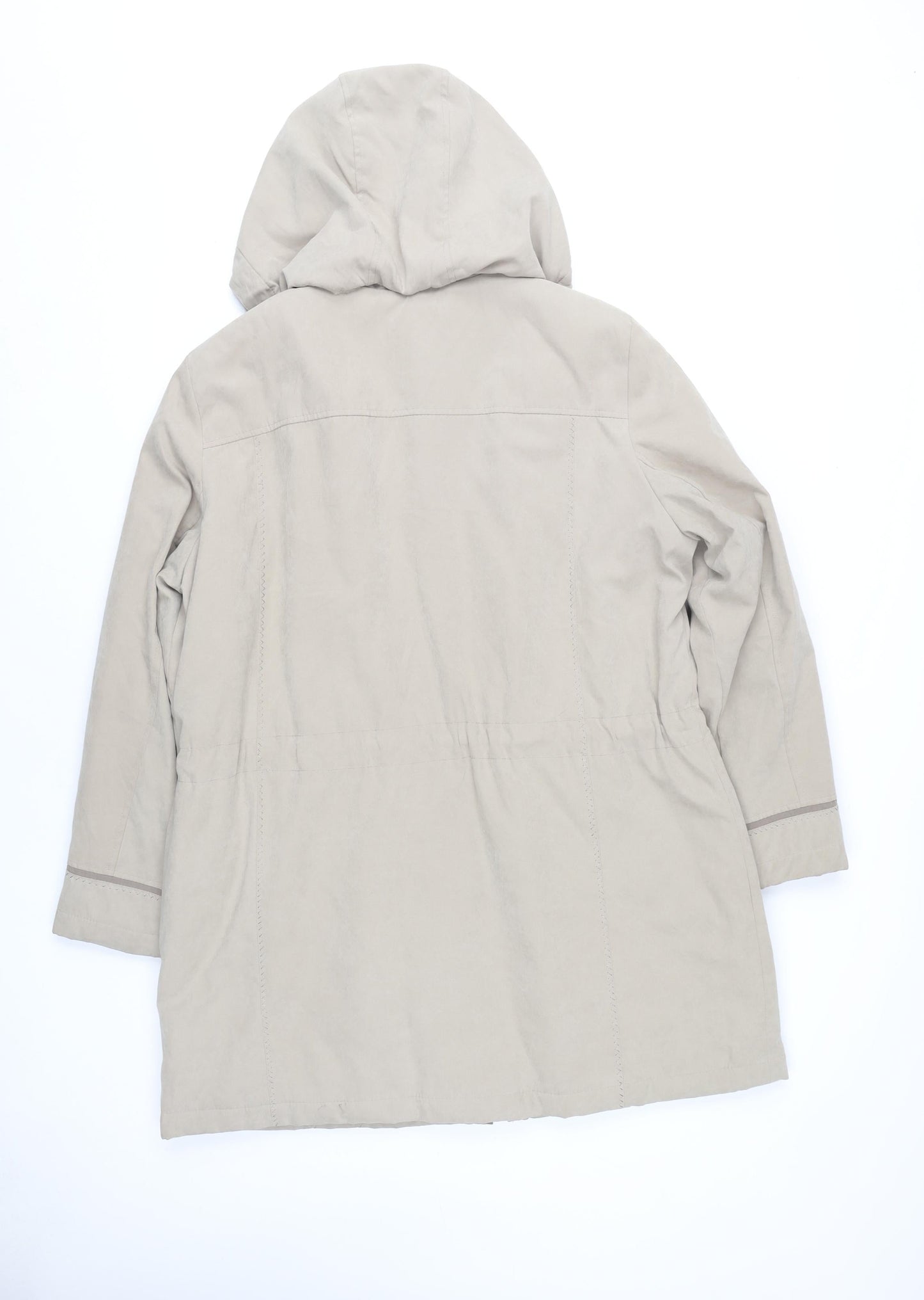 Bonmarché Women's Beige Rain Coat Medium Long Hooded